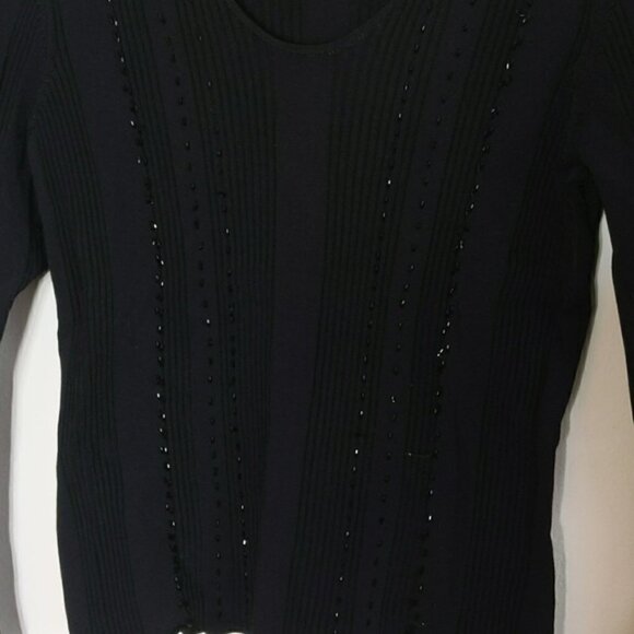 August Silk Knits Black Beaded Sweater - Picture 6 of 6